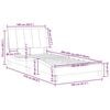 vidaXL Bedframe zonder matras "Hanko" fluweel donkergrijs 100x203 cm