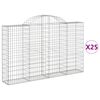 vidaXL Schanskorven 25 st gewelfd 200x30x120/140 cm ijzer