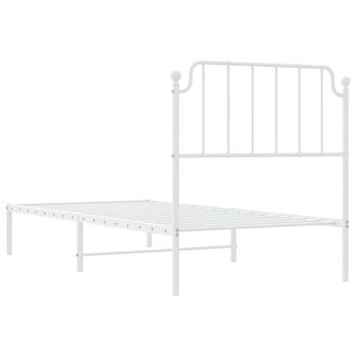 vidaXL Bedframe met hoofdbord metaal wit 90x200 cm