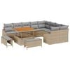 vidaXL Tuinbankenset met kussen 12 pcs Beige poly rattan