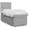 vidaXL Boxspring met matras stof lichtgrijs 100x200 cm