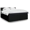 vidaXL Boxspring met matras stof zwart 180x200 cm