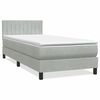 vidaXL Boxspring met matras en LED fluweel lichtgrijs 80x220 cm