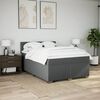 vidaXL Boxspring met matras stof donkergrijs 140x200 cm