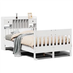 vidaXL Bedframe zonder matras massief grenenhout wit 135x190 cm