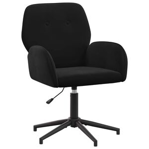 vidaXL Draaischrijfstoel fluweel 54 x 55 x 90 cm Zwart