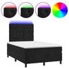 vidaXL Boxspring met matras en LED fluweel zwart 120x190 cm