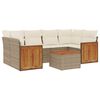 vidaXL 7-delige Loungeset met kussens poly rattan beige