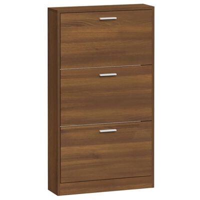 vidaXL Schoenenkast 59x17x108 cm bewerkt hout bruin eikenkleur