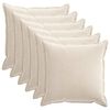 vidaXL Kussensloop 6 st HOUTEN Cr&egrave;mekleurig 70 x 70 cm Chenille Stof