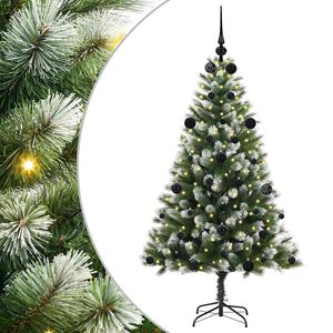vidaXL Kunstmatige Scharnierende Kerstboom met Bedekte Sneeuw Warmwit