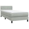 vidaXL Boxspring met matras fluweel lichtgrijs 90x210 cm