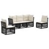 vidaXL Tuinbankenset 5 pcs Zwart poly rattan