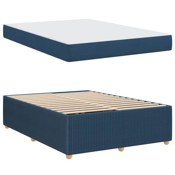 vidaXL Bedframe met matras Blauw 160 x 200 cm Stof