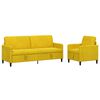 vidaXL Bankenset met opbergruimte 2 st Geel Polyester