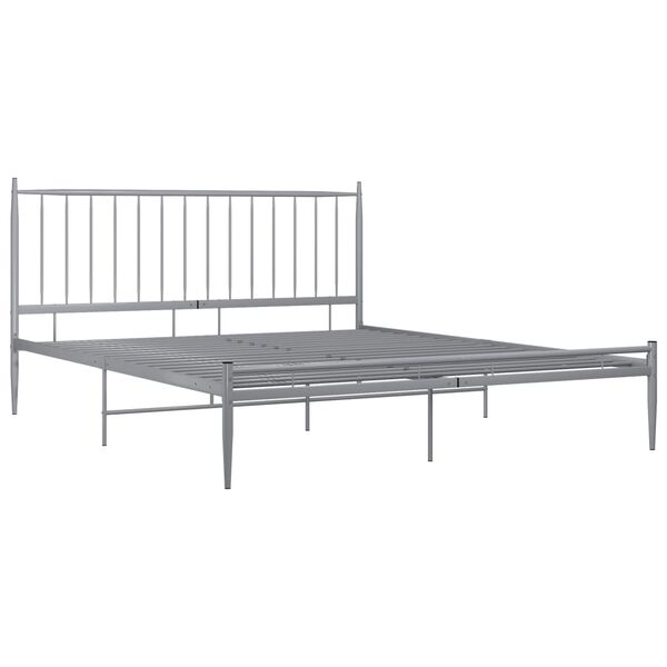 vidaXL Bedframe metaal grijs 180x200 cm