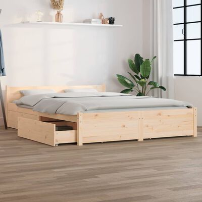 vidaXL Bedframe met lades 140x190 cm