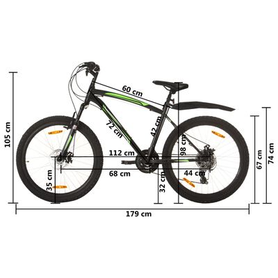 vidaXL Mountainbike 21 versnellingen inch wielen 42 cm zwart kopen | vidaXL.be