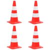 vidaXL Verkeerskegels 4 st reflecterend 50 cm rood en wit