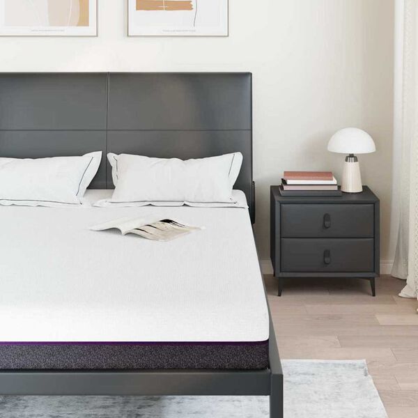 vidaXL Matras Wit en Grijs 160 x 200 cm Traagschuim