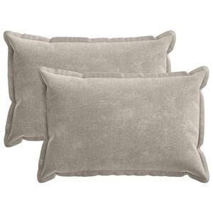 vidaXL Kussensloop 2 pcs HOUTEN Lichtgrijs 50 x 75 cm Chenille Stof
