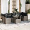 vidaXL 8-delige Loungeset met kussens poly rattan grijs