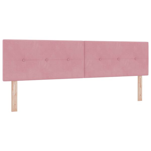 vidaXL LED Hoofdbord met LED-striplichten Roze 180 cm Polyester
