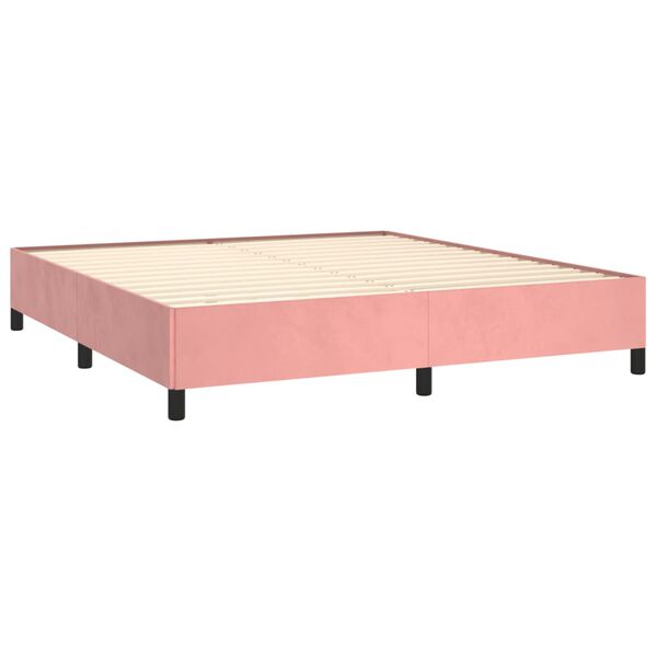vidaXL Bedframe fluweel roze 160x200 cm