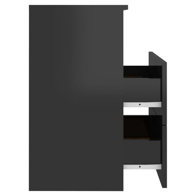 vidaXL Nachtkastje 50x32x60 cm hoogglans zwart