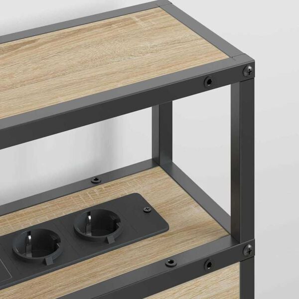 vidaXL Opberghoofdbord met plank Sonoma eiken 150 cm Bewerkt hout