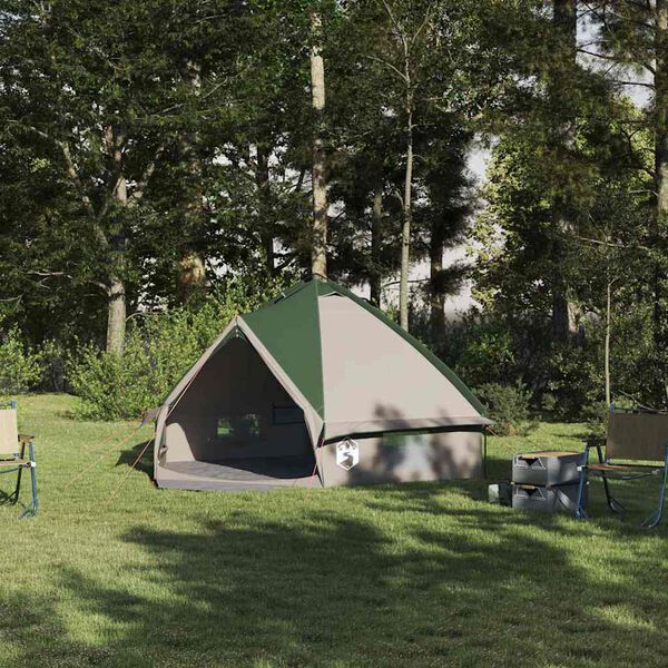 vidaXL Teepee Tent met dak Groen en Grijs 490 x 410 x 210 cm