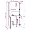 vidaXL Hoge kast HAMAR massief grenenhout donkergrijs