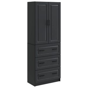 vidaXL Kastenset 2 st 66 x 34,5 x 87 cm Bewerkt hout Zwart