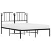 vidaXL Bedframe met hoofdbord metaal zwart 150x200 cm