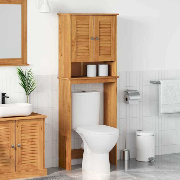 vidaXL Toiletkast met plank VIGO Bruin en Honingbruin 60 x 27 x 161 cm
