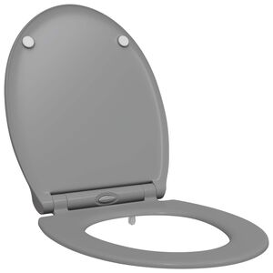 vidaXL Toiletzitting Grijs 45,5 x 37,5 x 3,8 cm Duroplast