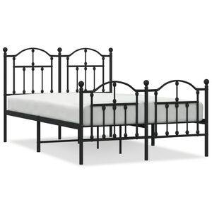 vidaXL Bedframe met hoofd- en voeteneinde metaal zwart 120x200 cm
