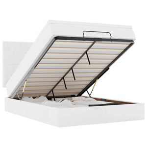 vidaXL Ottoman bed met matras 140x190cm kunstleer wit