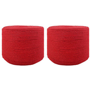 vidaXL Katoen Touw 2 st 2 mm 100 m Rood 100% Katoen