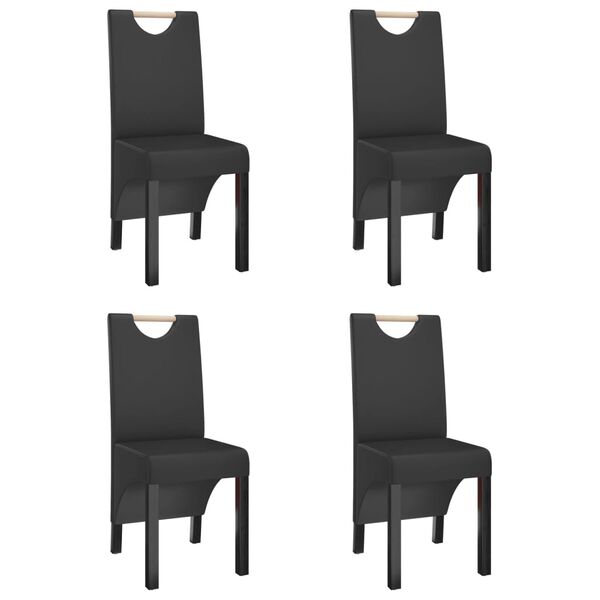 vidaXL Eetkamerstoelen 4 st kunstleer zwart