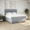 vidaXL Boxspring met matras stof lichtgrijs 200x200 cm