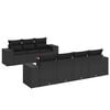 vidaXL 8-delige Loungeset met kussens poly rattan zwart