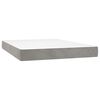 vidaXL Boxspring met matras en LED fluweel lichtgrijs 140x200 cm