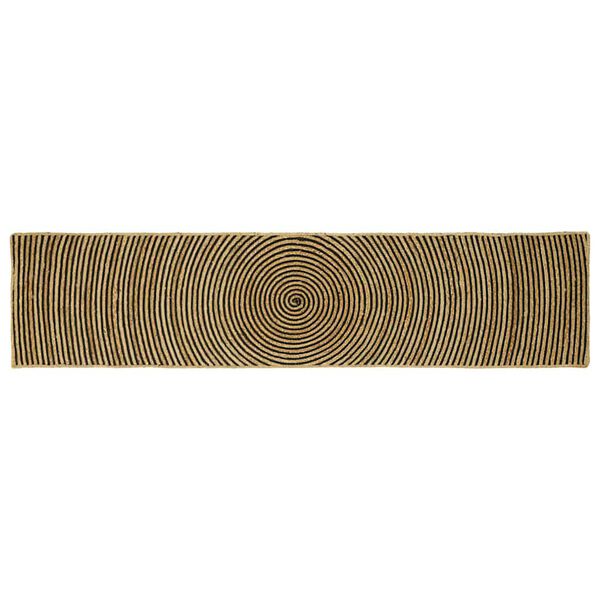 vidaXL Vloerkleed Natuurlijk en Zwart 60 x 300 cm Jute