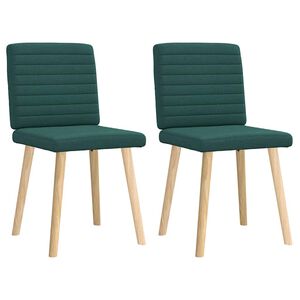 vidaXL Eetkamerstoelen 2 st stof donkergroen