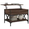 vidaXL Salontafel 70x50x50 cm bewerkt hout en metaal bruineikenkleur