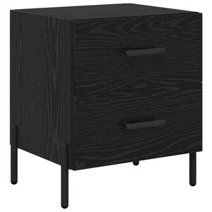 vidaXL Nachtkastje met lade Zwart Eiken 40 x 35 x 47,5 cm Bewerkt hout