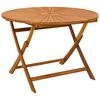 vidaXL Vouw Tuin Tafel Naturel &Oslash;110 x 75 cm Massief Acaciahout