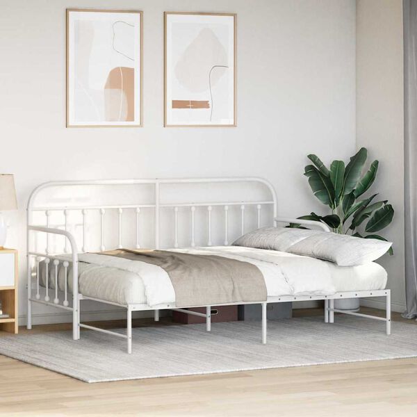 vidaXL Bedframe voor een daybed Wit 80 x 200 cm Gepoedercoat staal