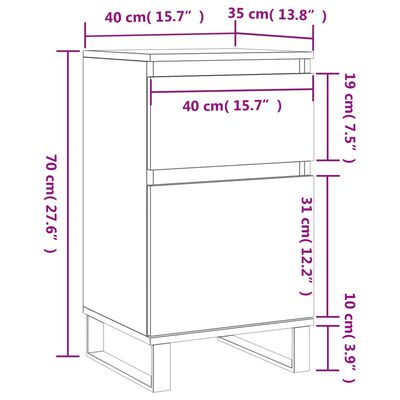 vidaXL Dressoir 40x35x70 cm bewerkt hout betongrijs